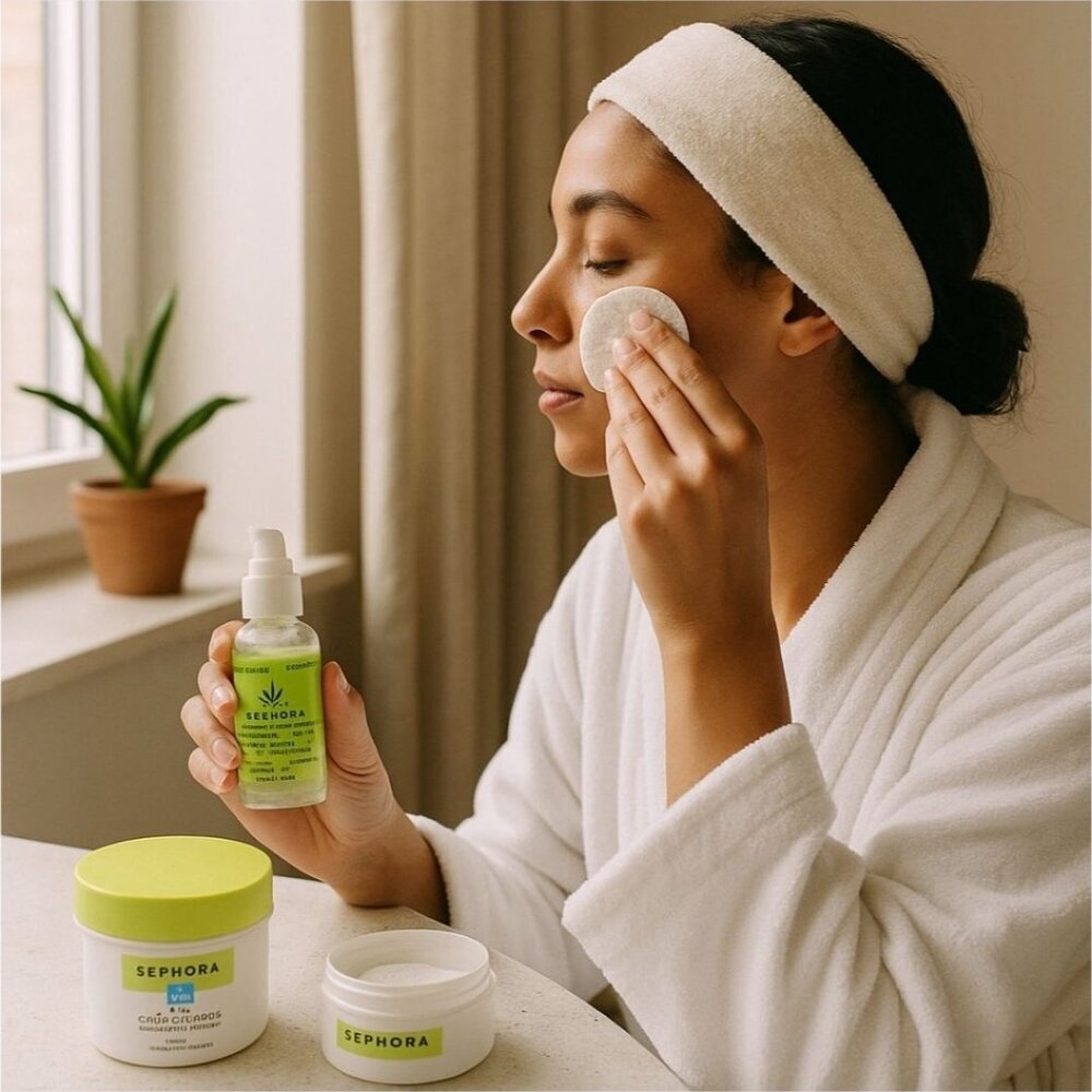 Sephora ✦ Glycolic Acid Peeling Discs & Hemp Night Serum Set ✦ Exfoliating Vegan